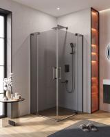 Душевой уголок прямоугольный.     SLIDER-AH-2-80/90-90/100-GRIGIO-GM (800-900)x(900-1000)x1950 Cezares