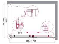 Душевой уголок прямоугольный ACQUA-AH-1-120/90-C-Cr 1200x900x1950 BelBagno