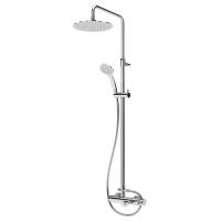 Душевая стойка со смесителем для ванны, верхним и ручным душем, верхний душ из нержавеющей стали диаметр 250 мм верхний душ из нержавеющей стали диаметр 250 мм CZR-B-CVD-01 Хром ручка  Хром Cezares
