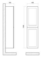 PLATINO  Шкаф подвесной с двумя распашными дверцами, Капучино матовый, 400x300x1500 AM-Platino-1500-2A-SO-CM