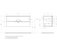 Тумба под раковину подвесная с двумя выкатными ящиками DUET  Bianco Opaco DUET-1200-2C-SO-BO CEZARES