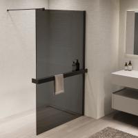 Душевые перегородки Walk-In VSW-1HR110CGB 1100х2000 профиль черный стекло тонированное VINCEA