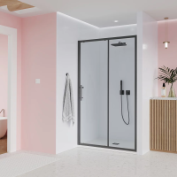 Душевая дверь раздвижная E1-GR-140-01-C9 1400x1950 Цвет профиля Графит брашинг Стекло  Прозрачное Veconi