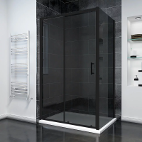 Душевой угол раздвижной прямоугольный RV055BT-10080-05-C8 1000х800х1950 Цвет профиля Чёрный матовый Стекло Тонированное Veconi