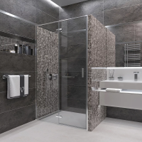 Душевая дверь распашная VN73-100-01-C4 1000x1950 Цвет профиля Хром Стекло Прозрачное Veconi