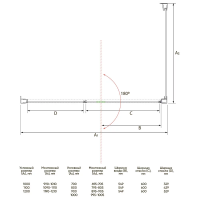 Душевой угол раздвижной прямоугольный RV034-10080-01-C7 1000х800х1950 Цвет профиля Хром Стекло Прозрачное Veconi
