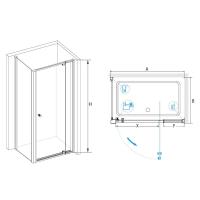 Душевой уголок RGW PA-44B (PA-02B + Z-050-1B) прямоугольный  120* 90*185 41084419-014 профиль Чёрный стекло Прозрачное 6 мм RGW